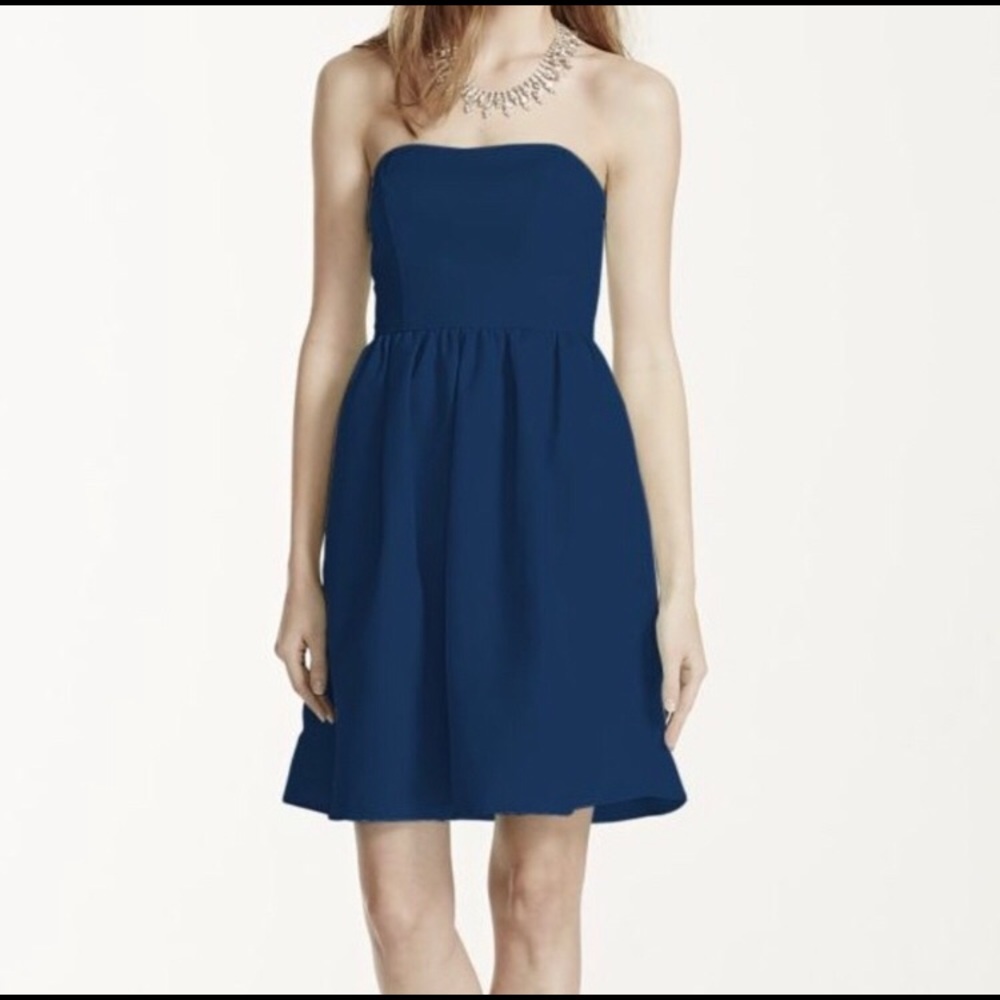 Marine Blue Strapless Dress from David’s Bridal